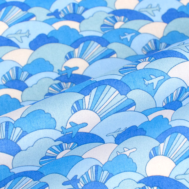 生地 LIBERTY FABRICS リバティ・ファブリックス タナローン 2025SS Retold 150th Anniversary Collection Far and Away ファー・アンド・アウェイ(25-3635160) 25BU.ブルー 09Ac03j