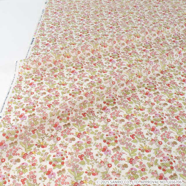 生地 LIBERTY FABRICS リバティ・ファブリックス タナローン 2025SS My Melody & Little Twin Stars 50th Anniversary Collection ナンシーズ・オーチャード(DC30715) J25A.ピンク 09Ac03j