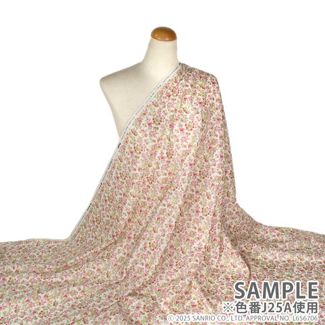 生地 LIBERTY FABRICS リバティ・ファブリックス タナローン 2025SS My Melody & Little Twin Stars 50th Anniversary Collection ナンシーズ・オーチャード(DC30715) J25A.ピンク 09Ac03j