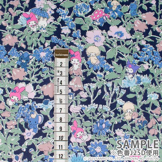 生地 LIBERTY FABRICS リバティ・ファブリックス タナローン 2025SS My Melody & Little Twin Stars 50th Anniversary Collection メロディーズ・パーティ(DC30716) J25A.ピンク 09Ac03j