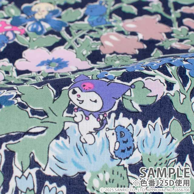 生地 LIBERTY FABRICS リバティ・ファブリックス タナローン 2025SS My Melody & Little Twin Stars 50th Anniversary Collection メロディーズ・パーティ(DC30716) J25A.ピンク 09Ac03j