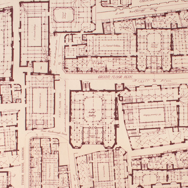 生地 LIBERTY FABRICS リバティ・ファブリックス 11号帆布 2025SS Blue Prints ブルー・プリンツ(25-1225106L120) J25B.ブラウン 09Ac03j