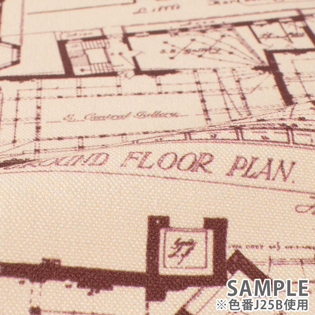 生地 LIBERTY FABRICS リバティ・ファブリックス 11号帆布 2025SS Blue Prints ブルー・プリンツ(25-1225106L120) J25B.ブラウン 09Ac03j