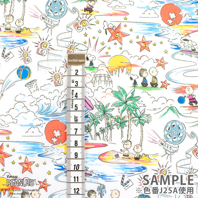 生地 LIBERTY FABRICS リバティ・ファブリックス タナローン 2025SS PEANUTS(TM) collection Vol.2 Sunny Holiday サニー・ホリディ(DC34860) J25A.オフ×マルチ 09Ac03j