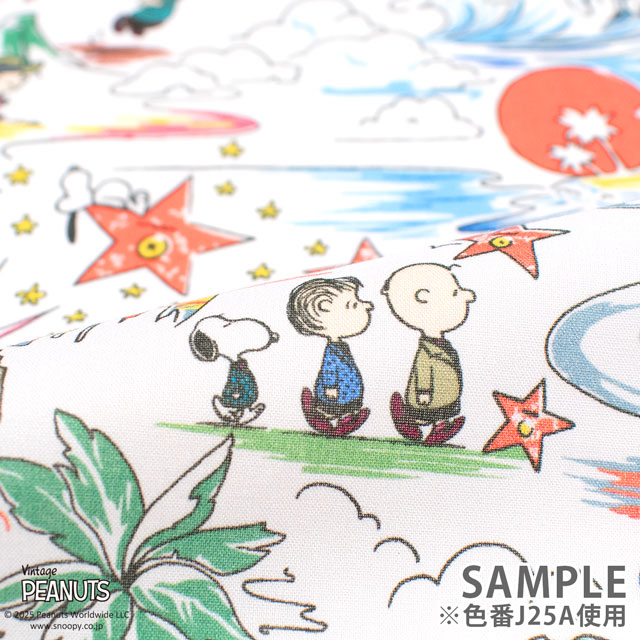 生地 LIBERTY FABRICS リバティ・ファブリックス タナローン 2025SS PEANUTS(TM) collection Vol.2 Sunny Holiday サニー・ホリディ(DC34860) J25A.オフ×マルチ 09Ac03j