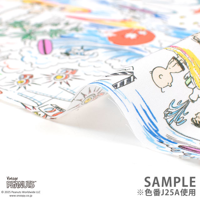 生地 LIBERTY FABRICS リバティ・ファブリックス タナローン 2025SS PEANUTS(TM) collection Vol.2 Sunny Holiday サニー・ホリディ(DC34860) J25A.オフ×マルチ 09Ac03j