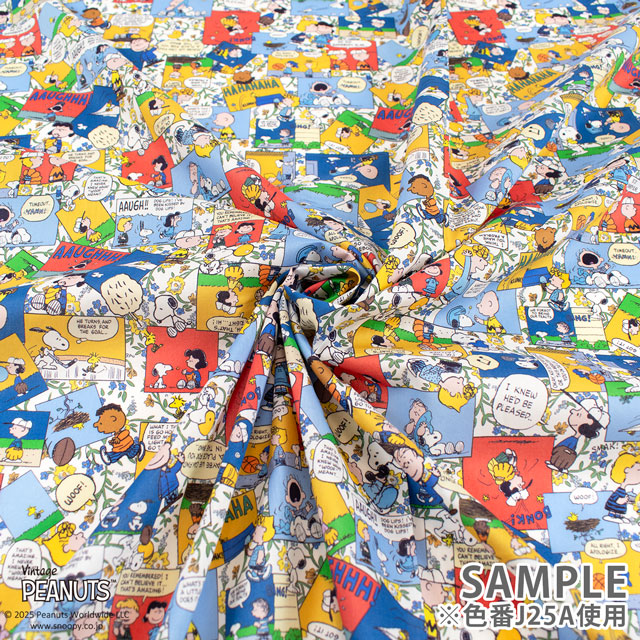 生地 LIBERTY FABRICS リバティ・ファブリックス タナローン 2025SS PEANUTS(TM) collection Vol.2 Comic Strip Cosmos コミック・ストリップ・コスモス(DC34865) J25A.マルチ 09Ac03j