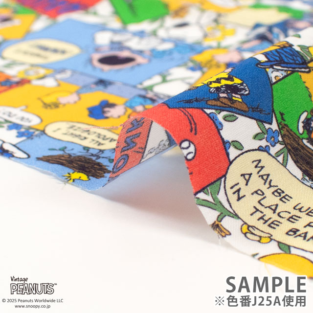生地 LIBERTY FABRICS リバティ・ファブリックス タナローン 2025SS PEANUTS(TM) collection Vol.2 Comic Strip Cosmos コミック・ストリップ・コスモス(DC34865) J25A.マルチ 09Ac03j