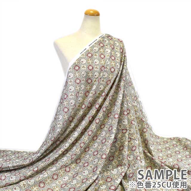 生地 LIBERTY FABRICS リバティ・ファブリックス タナローン 2025SS Botanical Escape Fleur Foulard フルール・フーラード(25-363J7402) 25DU.イエロー 09Ac03j