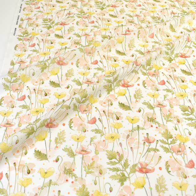 生地 LIBERTY FABRICS リバティ・ファブリックス タナローン 2025SS Botanical Escape Garden Poppies ガーデン・ポピーズ(25-363J7403) 25AU.イエロー 09Ac03j