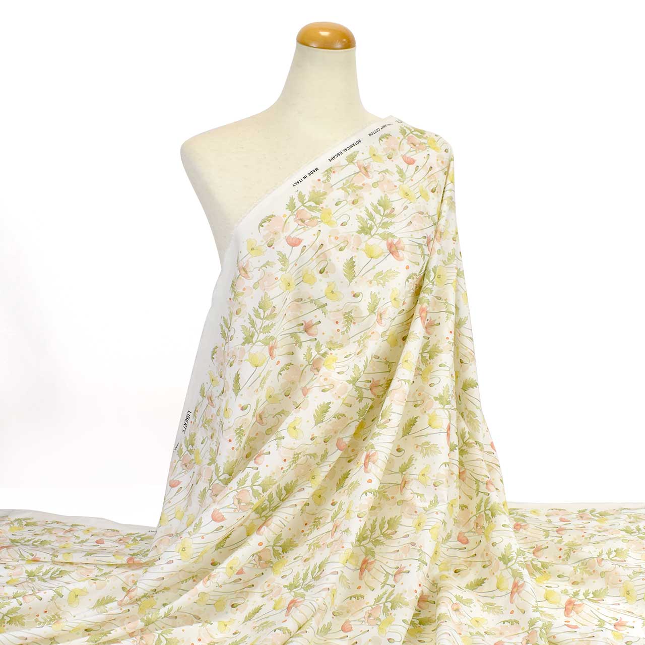 生地 LIBERTY FABRICS リバティ・ファブリックス タナローン 2025SS Botanical Escape Garden Poppies ガーデン・ポピーズ(25-363J7403) 25AU.イエロー 09Ac03j