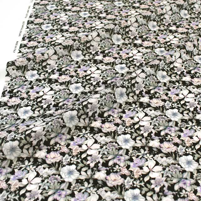 生地 LIBERTY FABRICS リバティ・ファブリックス タナローン 2025SS Botanical Escape Summer Garden サマー・ガーデン(25-363J7408) 25BU.ブラック 09Ac03j