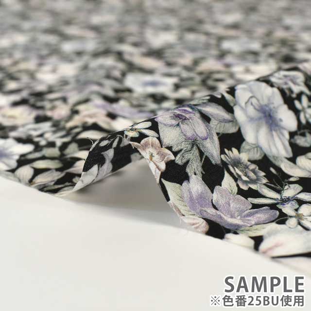 生地 LIBERTY FABRICS リバティ・ファブリックス タナローン 2025SS Botanical Escape Summer Garden サマー・ガーデン(25-363J7408) 25BU.ブラック 09Ac03j