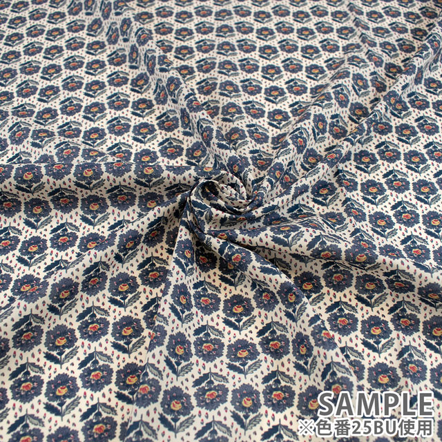 生地 LIBERTY FABRICS リバティ・ファブリックス タナローン 2025SS Botanical Escape Rosemary Path ローズマリー・パス(25-363J7410) 25BU.ネイビー 09Ac03j