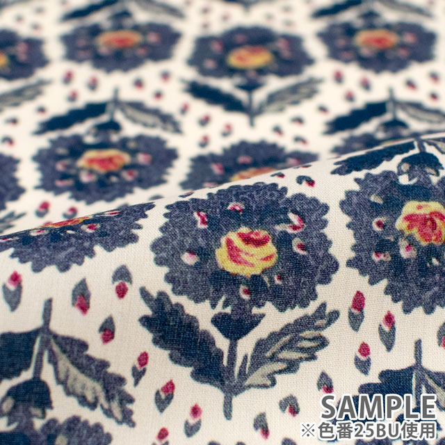 生地 LIBERTY FABRICS リバティ・ファブリックス タナローン 2025SS Botanical Escape Rosemary Path ローズマリー・パス(25-363J7410) 25BU.ネイビー 09Ac03j