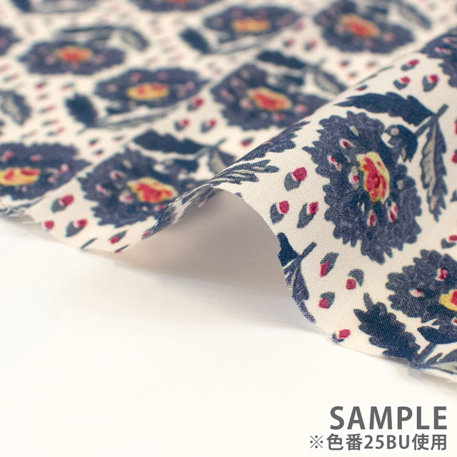 生地 LIBERTY FABRICS リバティ・ファブリックス タナローン 2025SS Botanical Escape Rosemary Path ローズマリー・パス(25-363J7410) 25BU.ネイビー 09Ac03j