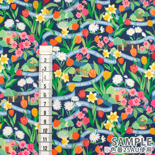 生地 LIBERTY FABRICS リバティ・ファブリックス タナローン 2025SS LONDON COLLECTION Park Posy パーク・ポージー(25-363J73452) 25AU.ネイビー 09Ac03j