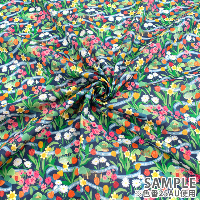 生地 LIBERTY FABRICS リバティ・ファブリックス タナローン 2025SS LONDON COLLECTION Park Posy パーク・ポージー(25-363J73452) 25AU.ネイビー 09Ac03j