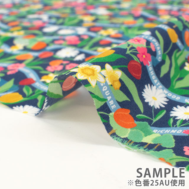 生地 LIBERTY FABRICS リバティ・ファブリックス タナローン 2025SS LONDON COLLECTION Park Posy パーク・ポージー(25-363J73452) 25AU.ネイビー 09Ac03j