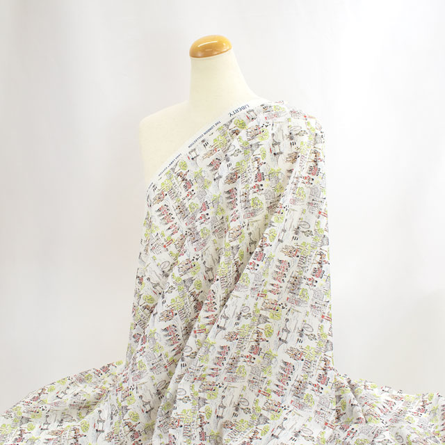 生地 LIBERTY FABRICS リバティ・ファブリックス タナローン 2025SS LONDON COLLECTION Marv's March マーブズ・マーチ(25-363J73453) 25AU.オフ 09Ac03j