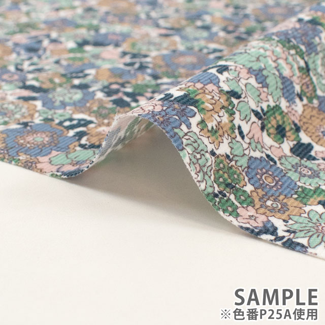 生地 LIBERTY FABRICS リバティ・ファブリックス コーデュロイ 2025AW Nell, Annie & May ネル、アニー&メイ(25-3635209) P25A.ブルーグレー 09Bi26j