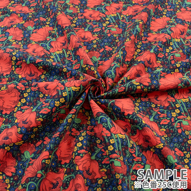 生地 LIBERTY FABRICS リバティ・ファブリックス コーデュロイ 2025AW Clementina Daisy クレメンティナ・デイジー(25-3635242) 25C.レッド 09Bi26j