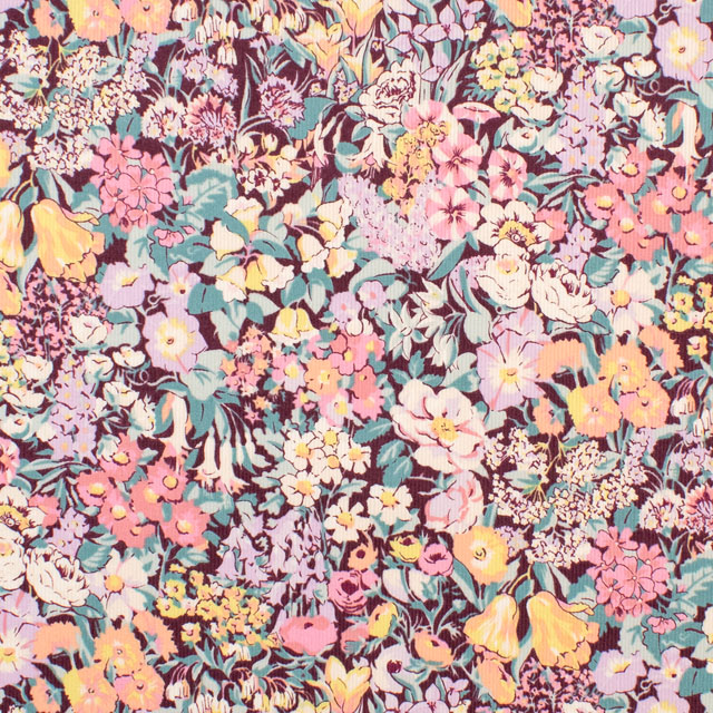 生地 LIBERTY FABRICS リバティ・ファブリックス コーデュロイ 2025AW Cottage Garden コテージ・ガーデン(25-3635248) 25C.ピンク 09Bi26j