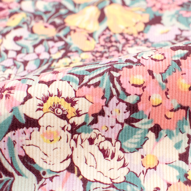 生地 LIBERTY FABRICS リバティ・ファブリックス コーデュロイ 2025AW Cottage Garden コテージ・ガーデン(25-3635248) 25C.ピンク 09Bi26j