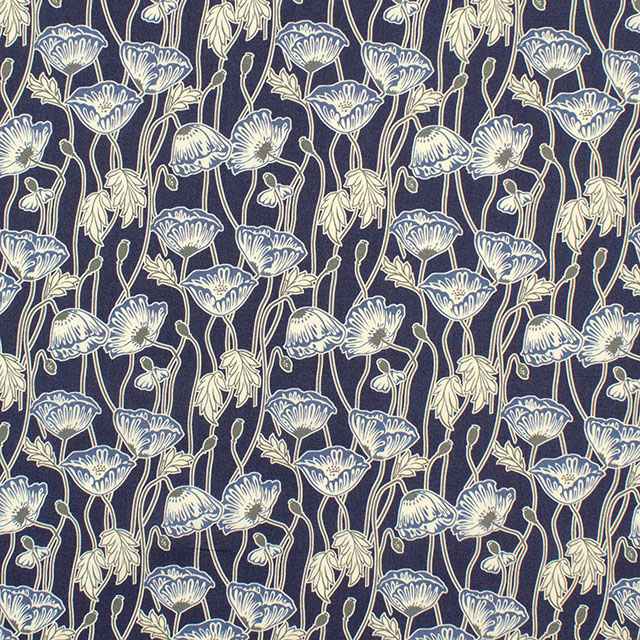 生地 LIBERTY FABRICS リバティ・ファブリックス タナローン 2025AW Decades in Bloom Erito Poppy エリト・ポピー(25-363J75902) 25BU.ネイビー 09Ac03j
