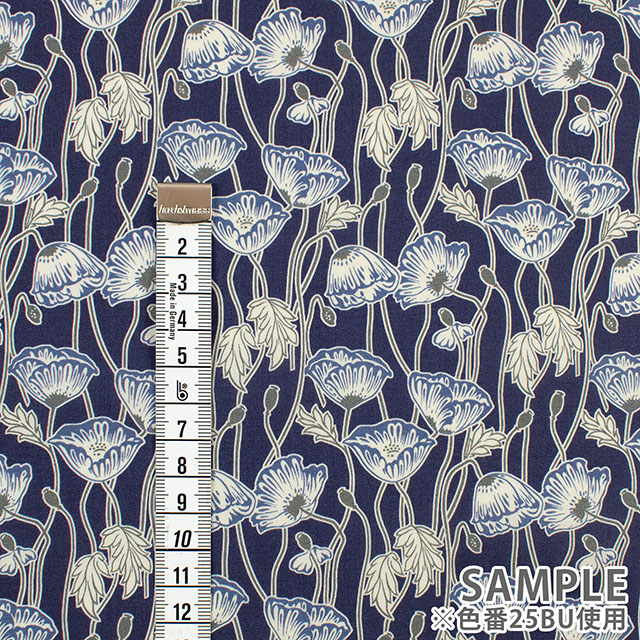 生地 LIBERTY FABRICS リバティ・ファブリックス タナローン 2025AW Decades in Bloom Erito Poppy エリト・ポピー(25-363J75902) 25BU.ネイビー 09Ac03j
