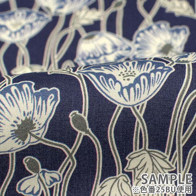 生地 LIBERTY FABRICS リバティ・ファブリックス タナローン 2025AW Decades in Bloom Erito Poppy エリト・ポピー(25-363J75902) 25BU.ネイビー 09Ac03j