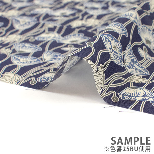 生地 LIBERTY FABRICS リバティ・ファブリックス タナローン 2025AW Decades in Bloom Erito Poppy エリト・ポピー(25-363J75902) 25BU.ネイビー 09Ac03j