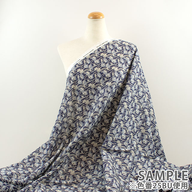 生地 LIBERTY FABRICS リバティ・ファブリックス タナローン 2025AW Decades in Bloom Erito Poppy エリト・ポピー(25-363J75902) 25BU.ネイビー 09Ac03j
