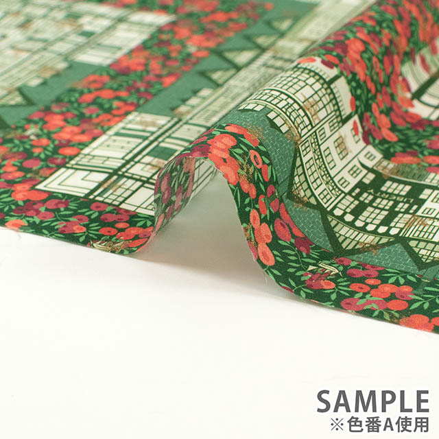 生地 LIBERTY FABRICS リバティ・ファブリックス タナローン 2025AW Festive Collection Tudor Berry チューダー・ベリー(363G74313) A.グリーン 09Ac04j