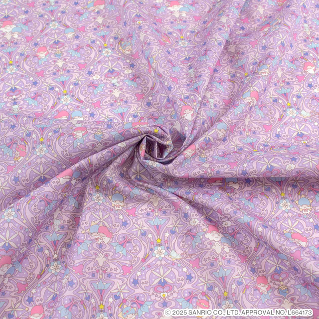 生地 LIBERTY FABRICS リバティ・ファブリックス タナローン Little Twin Stars Collection 25AW Kiki and Lala's Orchids キキ&ララ オーキッズ(DC35396) J25D.ラベンダー 09Ac04j