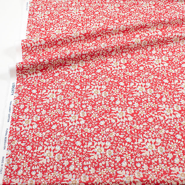 生地 LIBERTY FABRICS リバティ・ファブリックス タナローン 2026SS Floral Rebellion Lizzy リジー(26-36361030) 26AU.レッド 09Ac04j