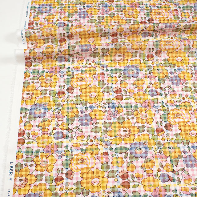 生地 LIBERTY FABRICS リバティ・ファブリックス タナローン 2026SS Floral Rebellion Betsy Check ベッツィ・チェック(26-36361039) 26AU.ピンク 09Ac04j