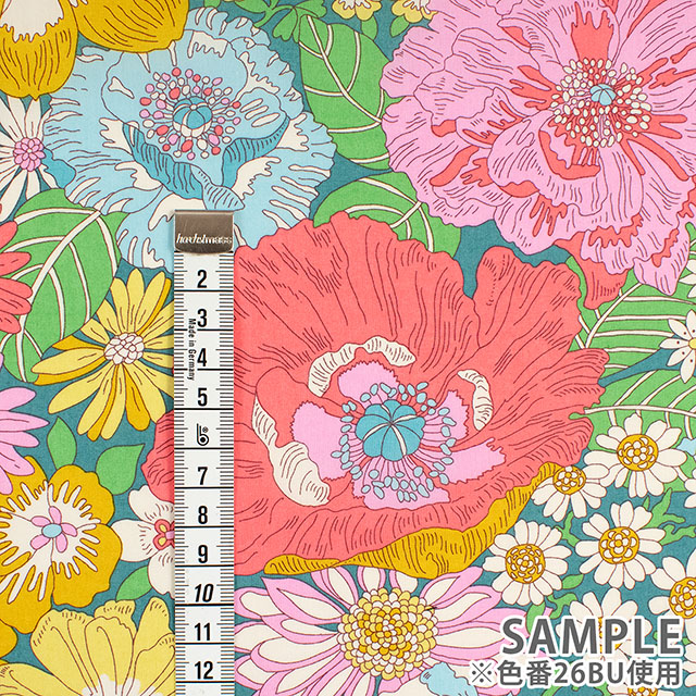 生地 LIBERTY FABRICS リバティ・ファブリックス タナローン 2026SS Floral Rebellion Summers in the Sun サマーズ・イン・ザ・サン(26-36361041) 26BU.ターコイズ 09Ac04j
