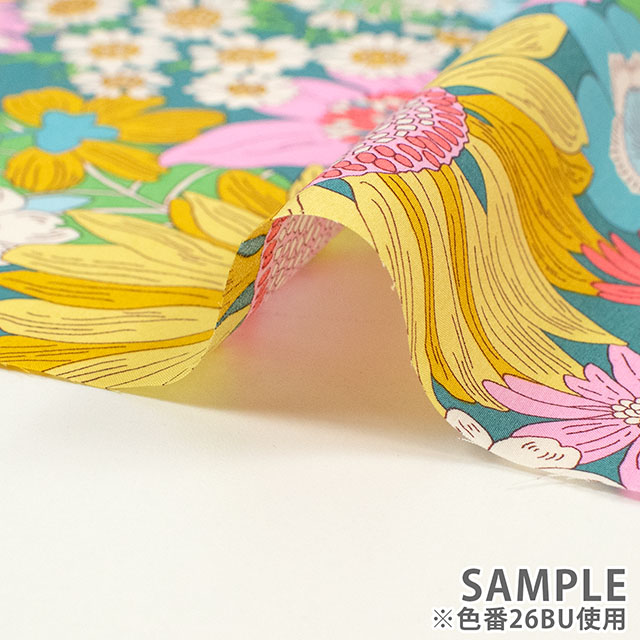 生地 LIBERTY FABRICS リバティ・ファブリックス タナローン 2026SS Floral Rebellion Summers in the Sun サマーズ・イン・ザ・サン(26-36361041) 26BU.ターコイズ 09Ac04j