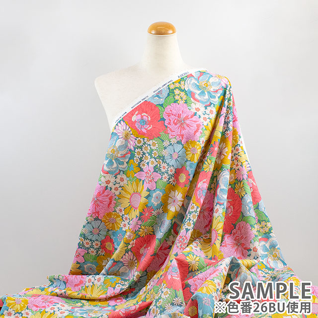 生地 LIBERTY FABRICS リバティ・ファブリックス タナローン 2026SS Floral Rebellion Summers in the Sun サマーズ・イン・ザ・サン(26-36361041) 26BU.ターコイズ 09Ac04j