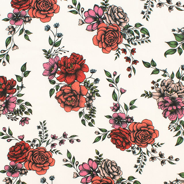 生地 LIBERTY FABRICS リバティ・ファブリックス タナローン 2026SS Floral Rebellion Inked Rose インクド・ローズ(26-36361043) 26AU.レッド 09Ac04j