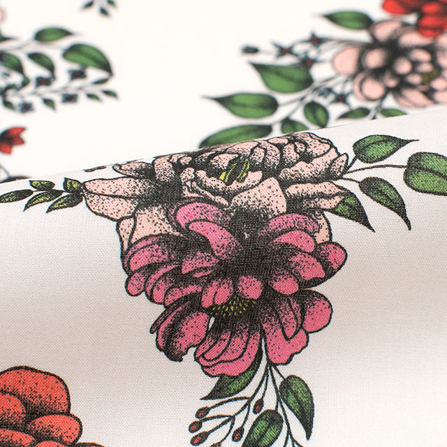 生地 LIBERTY FABRICS リバティ・ファブリックス タナローン 2026SS Floral Rebellion Inked Rose インクド・ローズ(26-36361043) 26AU.レッド 09Ac04j