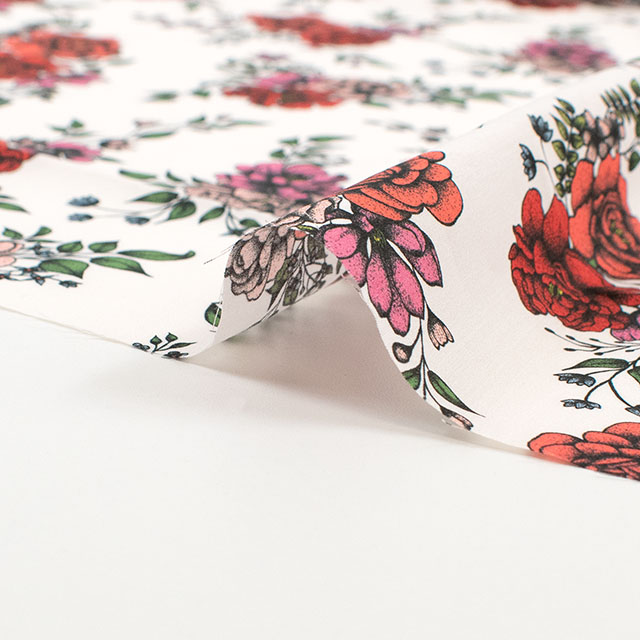 生地 LIBERTY FABRICS リバティ・ファブリックス タナローン 2026SS Floral Rebellion Inked Rose インクド・ローズ(26-36361043) 26AU.レッド 09Ac04j