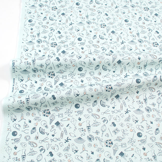 生地 LIBERTY FABRICS リバティ・ファブリックス Newコットンキャンバス 2026SS Teddy Tarrant テディ・タラント(26-36361044L125) 26A.ブルー 09Ac04j