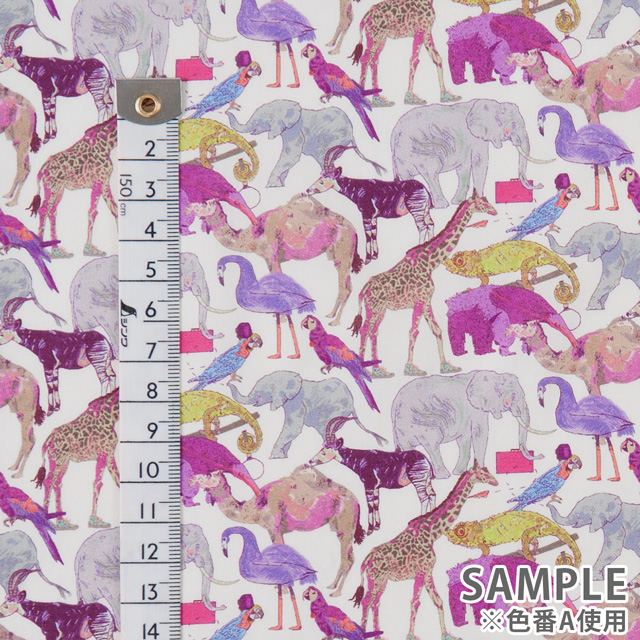生地 LIBERTY FABRICS リバティ・ファブリックス タナローン エターナル Queue for the Zoo(3634160) A 09Ac03j