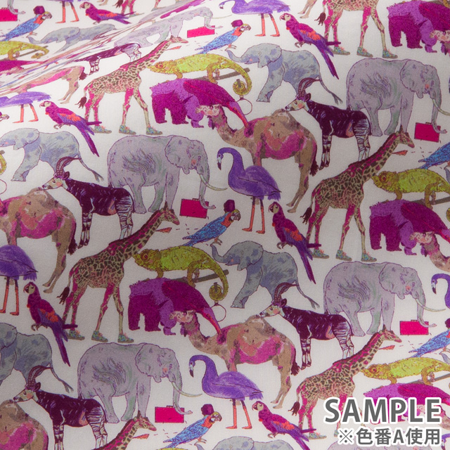 生地 LIBERTY FABRICS リバティ・ファブリックス タナローン エターナル Queue for the Zoo(3634160) A 09Ac03j