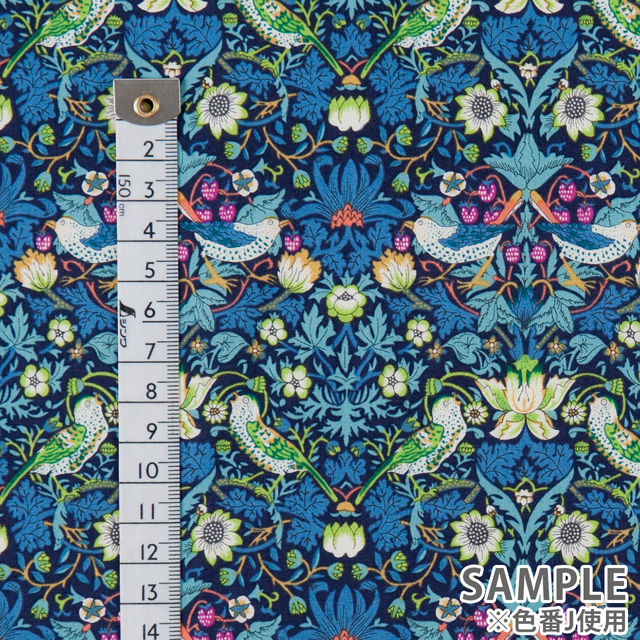 生地 LIBERTY FABRICS リバティ・ファブリックス タナローン エターナル Strawberry Thief ストロベリー・シーフ(3635061) NE.ブラック×カーキ 09Ac03j