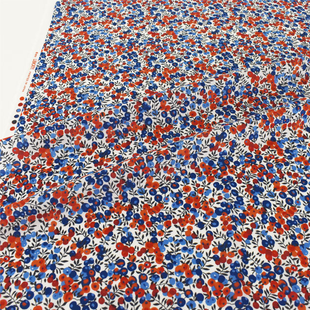 生地 LIBERTY FABRICS リバティ・ファブリックス タナローン エターナル Wiltshire ウィルトシャー(3339009) UE.ホワイト×レッド×ブルー 09Ac03j