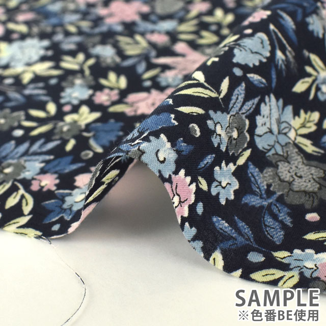生地 LIBERTY FABRICS リバティ・ファブリックス タナローン エターナル Birdsong バードソング(DC28995) ZE.ネイビー×パープル 09Ac03j
