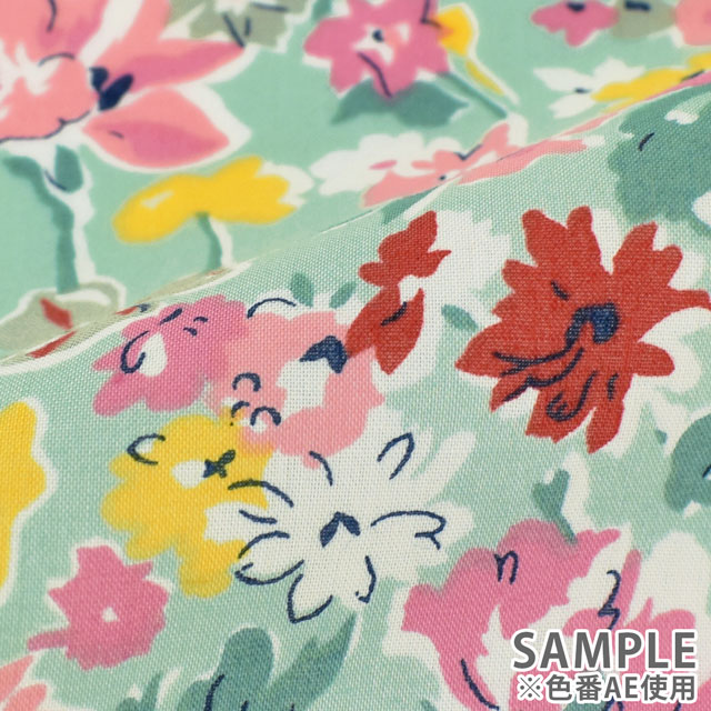 生地 LIBERTY FABRICS リバティ・ファブリックス タナローン エターナル California Bloom カリフォルニア・ブルーム(3639125) AE.ミント 09Ac03j